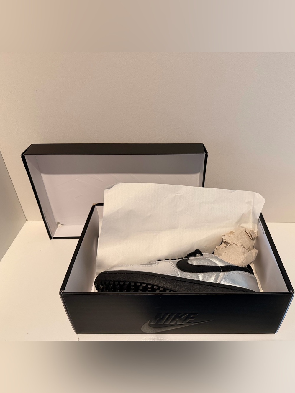 Nike Womens Field General Metallic Silver and Black Sneakers - Picture 14 of 15